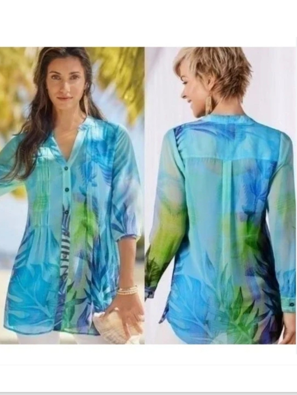 Soft Surrondings Island Dreams Button Front Tunic